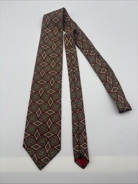 Jsaco Made in Italy 100% Silk Classic Men's Tie in Burgundy and Gold